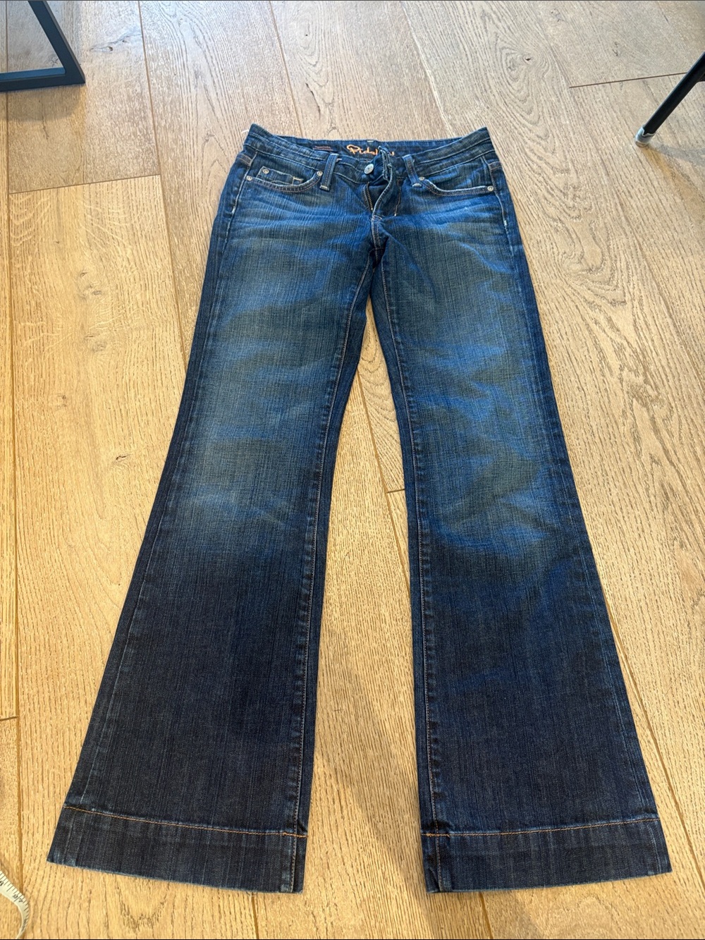 Fidelity Denim Hyacinth Low rise Trouser Jeans Dark Wash Size 26 worn vintage - Picture 1 of 13